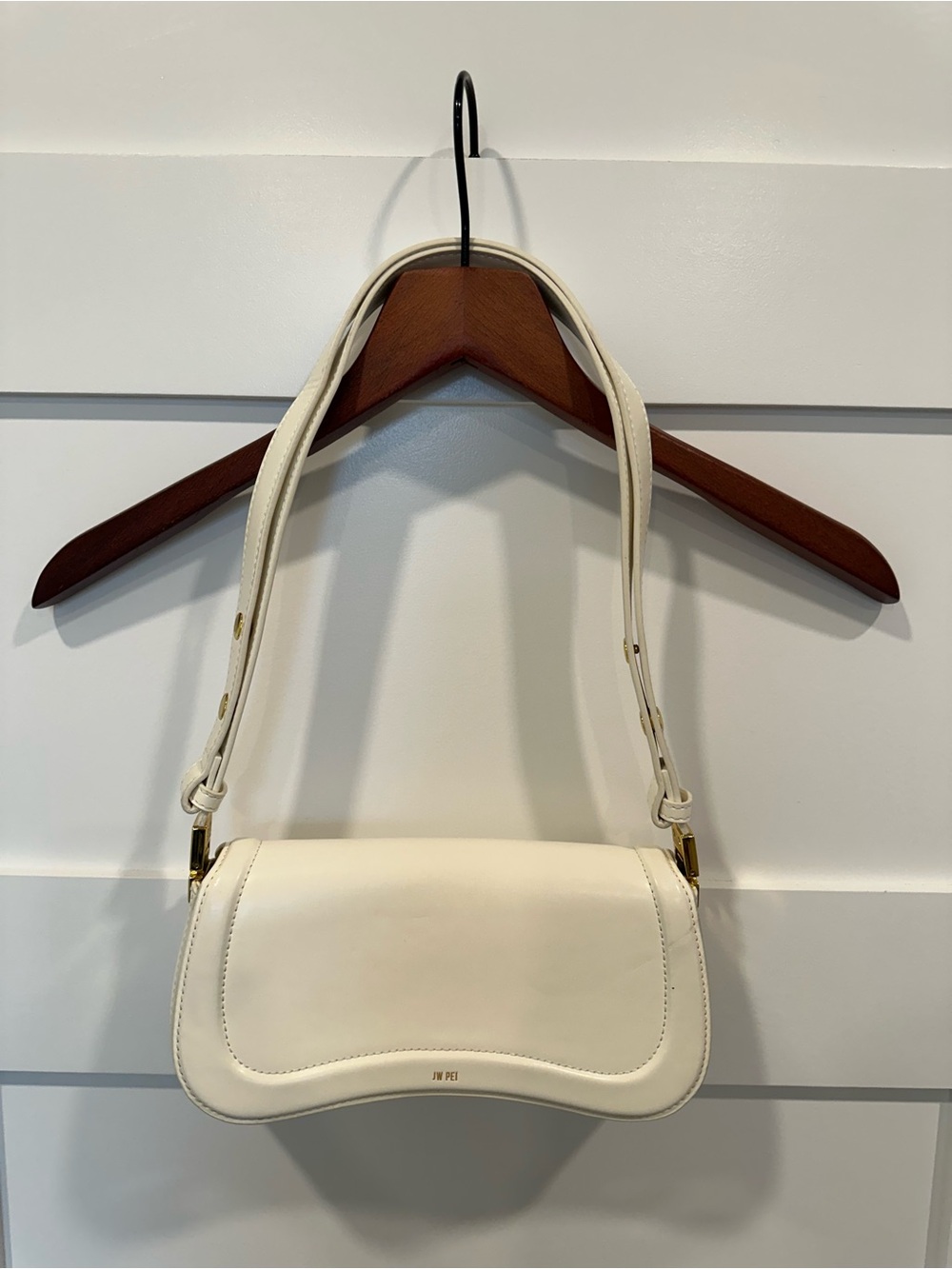 JW PEI Off-White Shoulder Bag with Gold Hardware